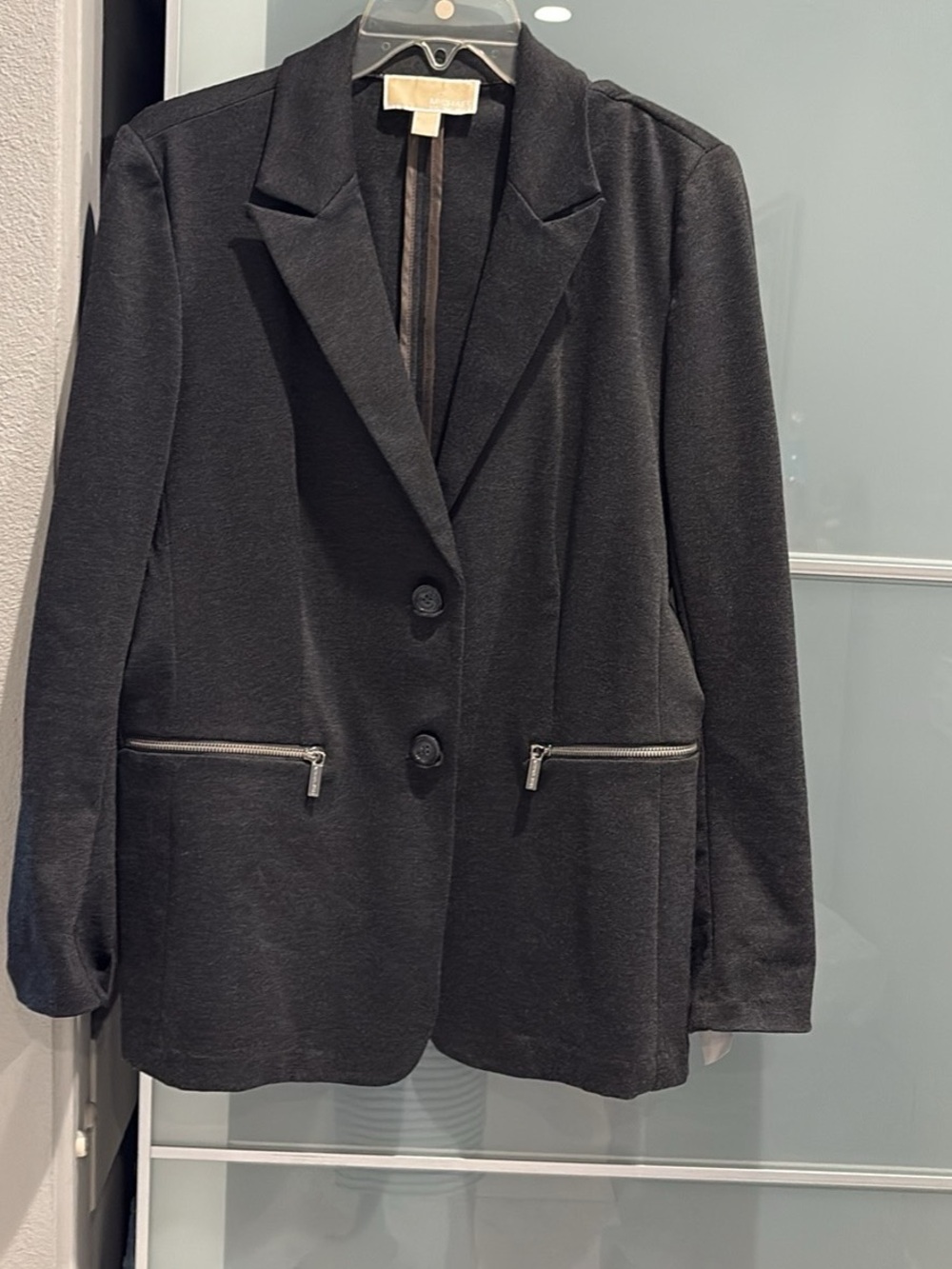 MICHAEL Michael Kors Charcoal Tailored Blazer with Zip Pockets